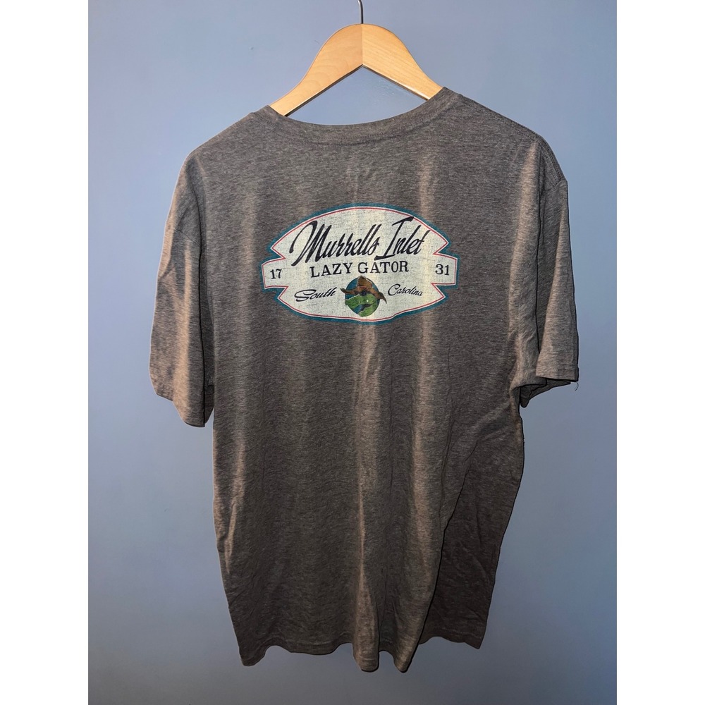 Blue 84 Murrells Inlet Lazy Gator South Carolina Gray Graphic T-Shirt XL